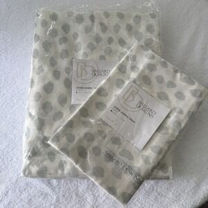 NWT Ballard Designs TWIN Duvet Cover & 1 STANDARD Sham Dodie Animal Cotton NEW